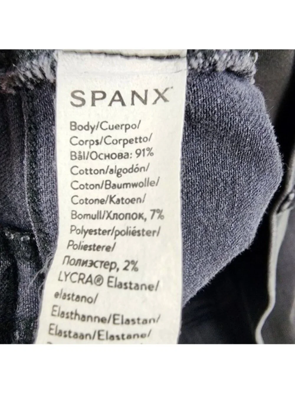 SPANX Jeans Womens XL Straight Leg Vintage Black High Rise Denim 20355T
